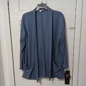 EILEEN FISHER Chambray Kimono Jacket Diagonal Eco Knit Organic Women Small